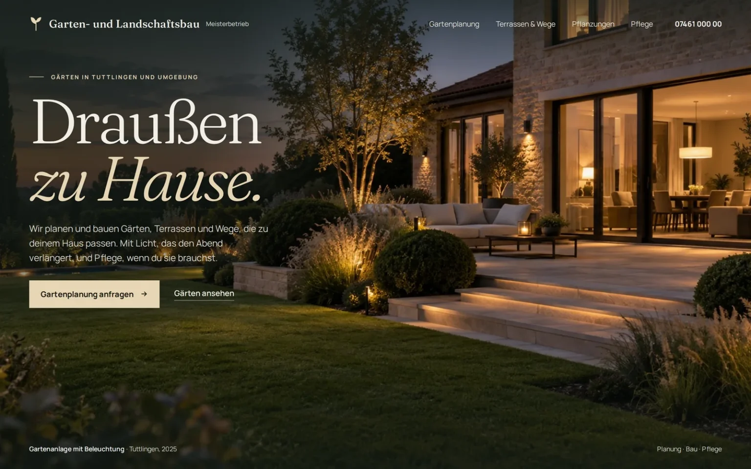 Designbeispiel Website Garten- und Landschaftsbau